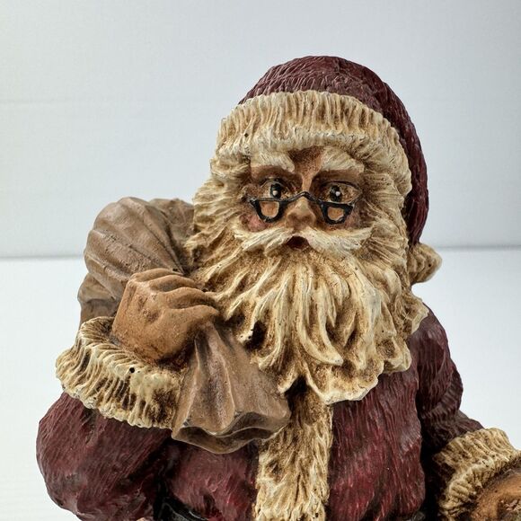 Vintage Santa Claus Figurine America Teddy Bear Christmas Decoration Rustic - Picture 12 of 16